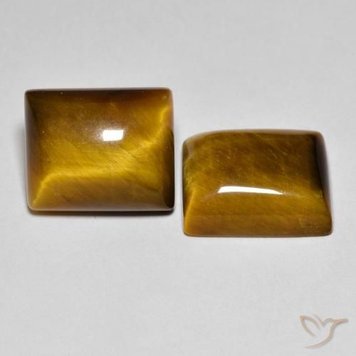 12.43 ct natürliche gold-braun Tigerauge-Edelsteine, Baguette, Lichtundurchlässig