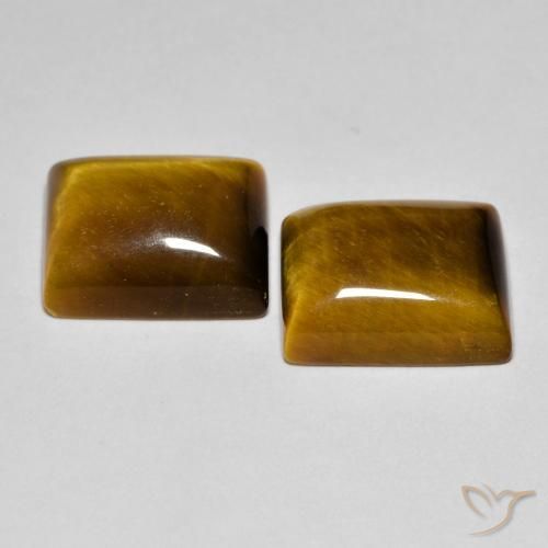 12.43 ct natürliche gold-braun Tigerauge-Edelsteine, Baguette, Lichtundurchlässig