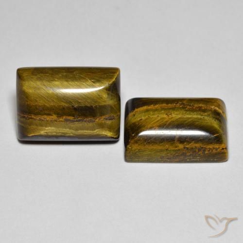 16.48 ct natürliche Medium Light-Brown Tigerauge-Edelsteine, Baguette, Lichtundurchlässig