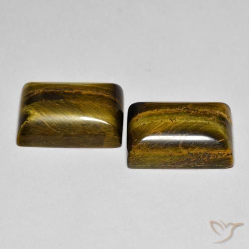16.48 ct natürliche Medium Light-Brown Tigerauge-Edelsteine, Baguette, Lichtundurchlässig