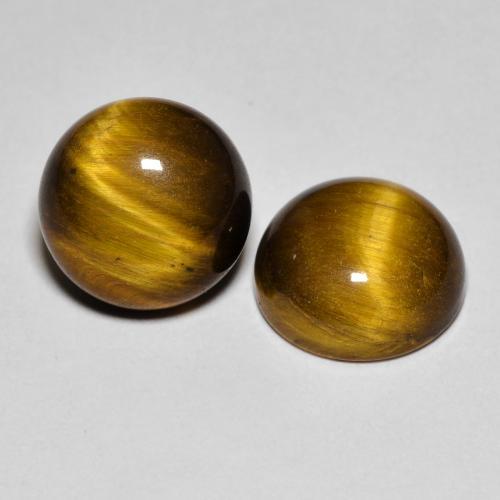 7,99 ct natürliche brauner Tiger's Eye-Edelsteine, Rundschliff, Lichtundurchlässig