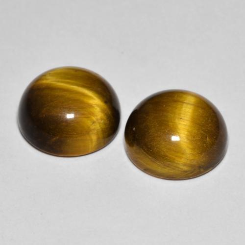 7,99 ct natürliche brauner Tiger's Eye-Edelsteine, Rundschliff, Lichtundurchlässig