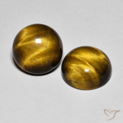 7.60 ct natürliche Warmes Braun Tigerauge-Edelsteine, Runden, Lichtundurchlässig
