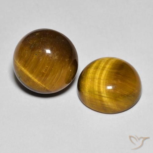 8.41 ct natürliche Mittel braun Tigerauge-Edelsteine, Runden, Lichtundurchlässig