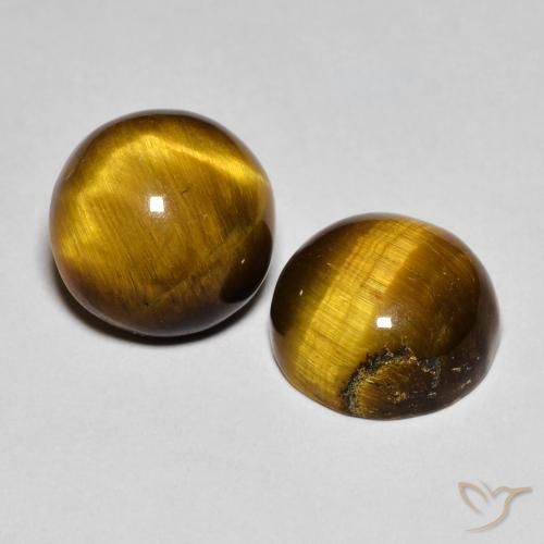 8.43 ct natürliche gold-braun Tigerauge-Edelsteine, Runden, Lichtundurchlässig