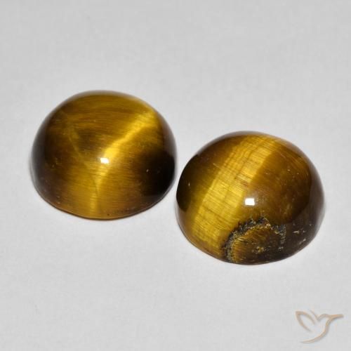 8.43 ct natürliche gold-braun Tigerauge-Edelsteine, Runden, Lichtundurchlässig