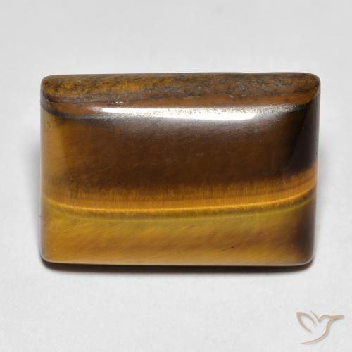 12.78ct Natürlicher gold-braun Tigerauge, Baguette, Lichtundurchlässig