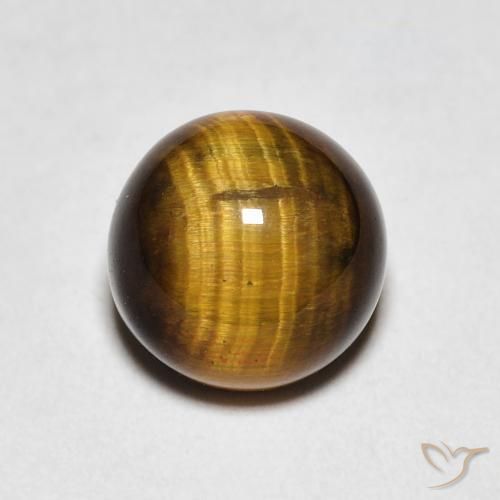 2.18ct Natürlicher Warmes Braun Tigerauge, Runden, Lichtundurchlässig