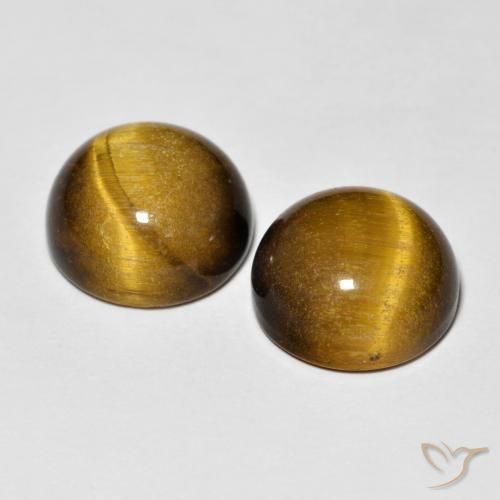 8.38 ct natürliche gelblich-braun Tigerauge-Edelsteine, Runden, Lichtundurchlässig