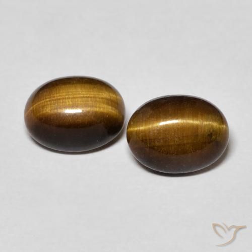 2.62ctw Natürlicher Warmes Braun Tigerauge, Oval, Lichtundurchlässig