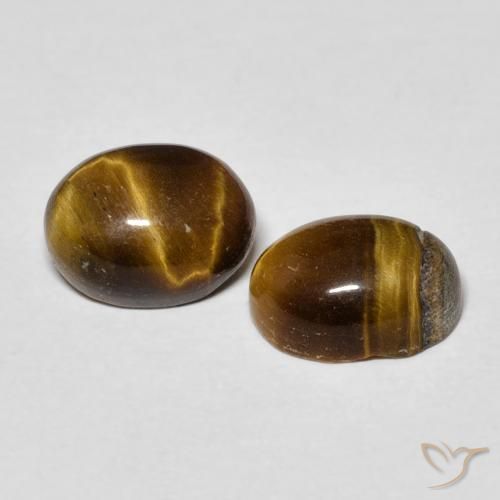 3.32 ct natürliche Warmes Braun Tigerauge-Edelsteine, Oval, Lichtundurchlässig