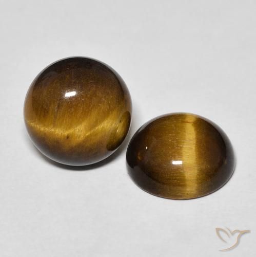 7.41 ct natürliche Mittel braun Tigerauge-Edelsteine, Runden, Lichtundurchlässig