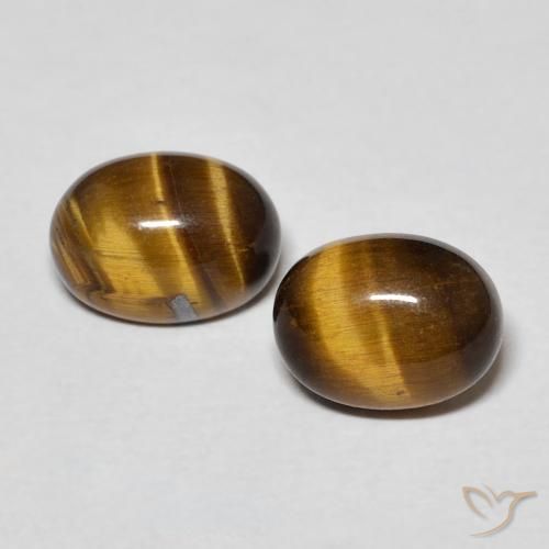 2.84ctw Natürlicher gold-braun Tigerauge, Oval, Lichtundurchlässig