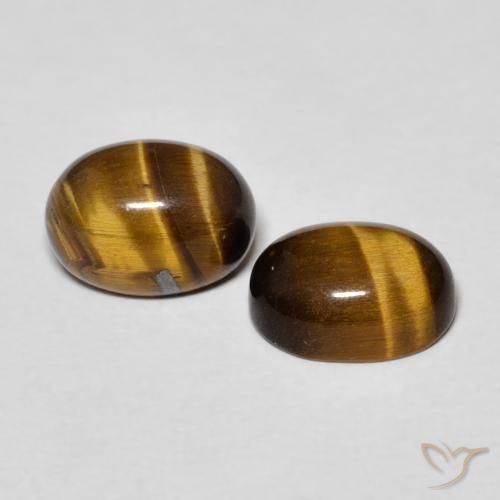 2.84 ct natürliche gold-braun Tigerauge-Edelsteine, Oval, Lichtundurchlässig