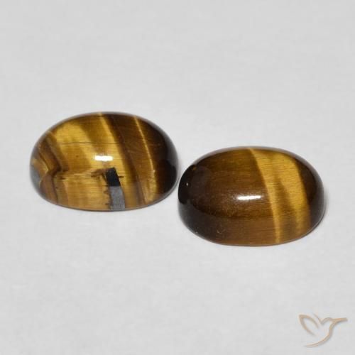 2.84 ct natürliche gold-braun Tigerauge-Edelsteine, Oval, Lichtundurchlässig