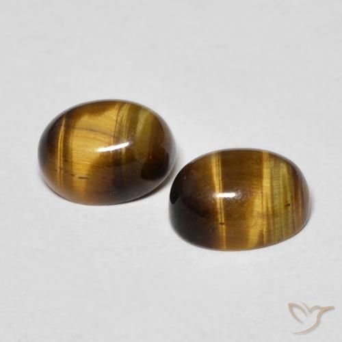 3,16 ct natürliche brauner Tiger's Eye-Edelsteine, Oval Schliff, Lichtundurchlässig