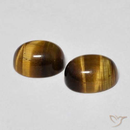 3,16 ct natürliche brauner Tiger's Eye-Edelsteine, Oval Schliff, Lichtundurchlässig