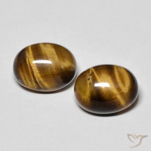 4.72ctw Natürlicher Warmes Braun Tigerauge, Oval, Lichtundurchlässig