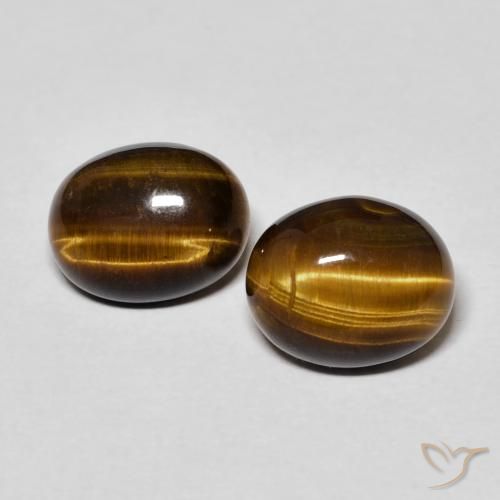 4.43ctw Natürlicher Mittel braun Tigerauge, Oval, Lichtundurchlässig