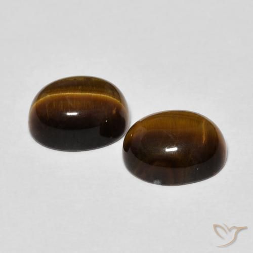 4.43 ct natürliche Mittel braun Tigerauge-Edelsteine, Oval, Lichtundurchlässig