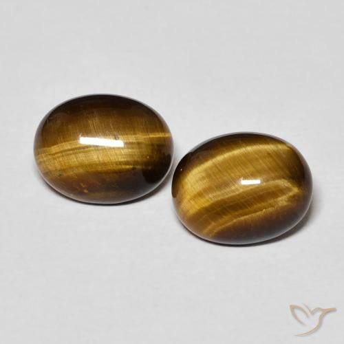 3.60ctw Natürlicher gold-braun Tigerauge, Oval, Lichtundurchlässig