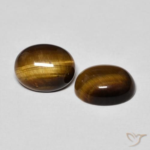 3.60 ct natürliche gold-braun Tigerauge-Edelsteine, Oval, Lichtundurchlässig