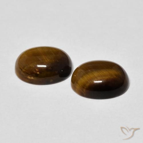 3.60 ct natürliche gold-braun Tigerauge-Edelsteine, Oval, Lichtundurchlässig