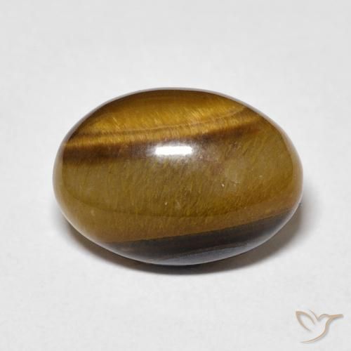 5.64ct Natürlicher gelblich-braun Tigerauge, Oval, Lichtundurchlässig