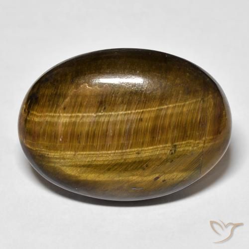 24.85ct Natürlicher Medium Light-Brown Tigerauge, Oval, Lichtundurchlässig