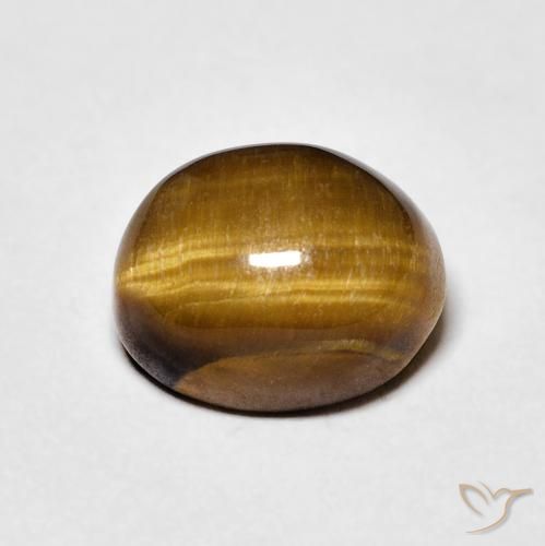 4.05ct Natürlicher gelblich-braun Tigerauge, Oval, Lichtundurchlässig