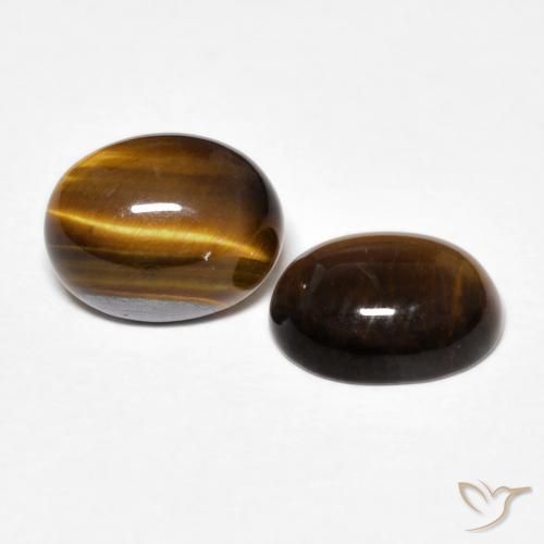 3.47 ct natürliche Warmes Braun Tigerauge-Edelsteine, Oval, Lichtundurchlässig