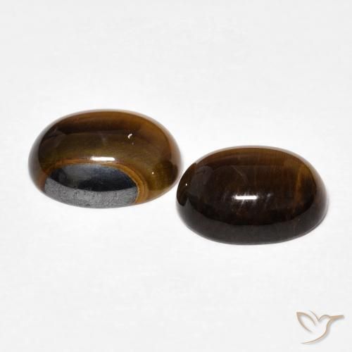 3.47 ct natürliche Warmes Braun Tigerauge-Edelsteine, Oval, Lichtundurchlässig