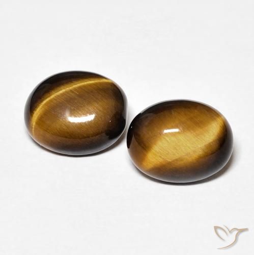 3.30ctw Natürlicher Medium Dark-Brown Tigerauge, Oval, Lichtundurchlässig