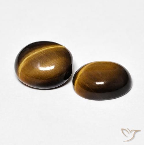 3.30 ct natürliche Medium Dark-Brown Tigerauge-Edelsteine, Oval, Lichtundurchlässig