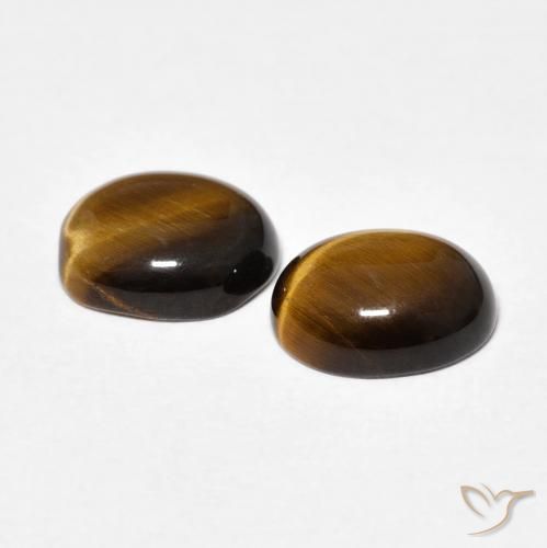 3.30 ct natürliche Medium Dark-Brown Tigerauge-Edelsteine, Oval, Lichtundurchlässig
