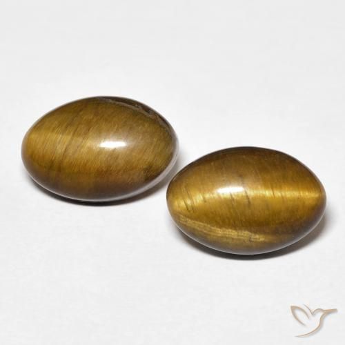7.73ctw Natürlicher gold-braun Tigerauge, Oval, Lichtundurchlässig