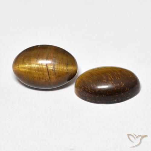7.36 ct natürliche Medium Dark-Brown Tigerauge-Edelsteine, Oval, Lichtundurchlässig