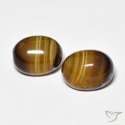 4.81ctw Natürlicher Mittel braun Tigerauge, Oval, Lichtundurchlässig