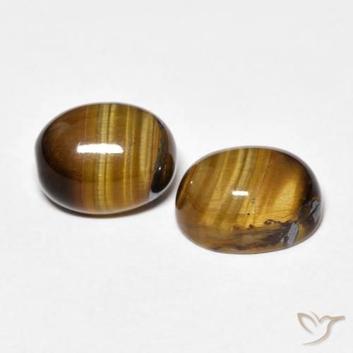 4.81 ct natürliche Mittel braun Tigerauge-Edelsteine, Oval, Lichtundurchlässig