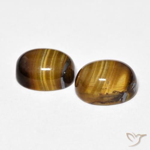4.81 ct natürliche Mittel braun Tigerauge-Edelsteine, Oval, Lichtundurchlässig