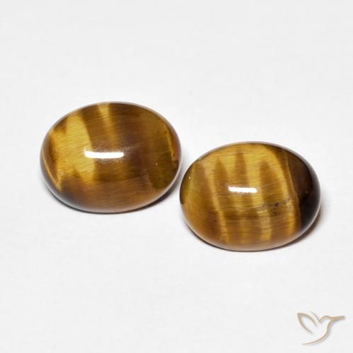 4.00ctw Natürlicher Mittel braun Tigerauge, Oval, Lichtundurchlässig