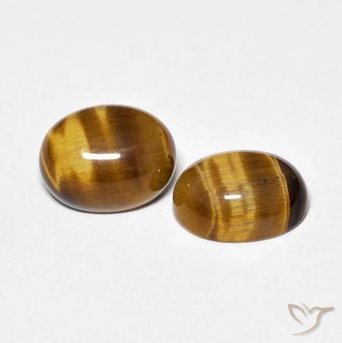 4.00 ct natürliche Mittel braun Tigerauge-Edelsteine, Oval, Lichtundurchlässig