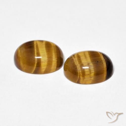 4.00 ct natürliche Mittel braun Tigerauge-Edelsteine, Oval, Lichtundurchlässig