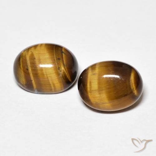 4.12ctw Natürlicher gelblich-braun Tigerauge, Oval, Lichtundurchlässig