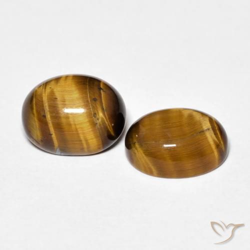 4.12 ct natürliche gelblich-braun Tigerauge-Edelsteine, Oval, Lichtundurchlässig