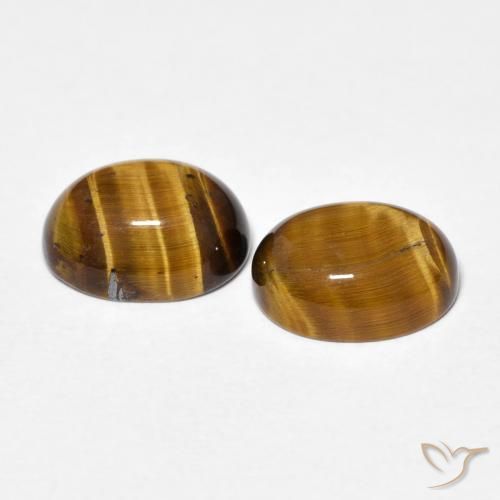 4.12 ct natürliche gelblich-braun Tigerauge-Edelsteine, Oval, Lichtundurchlässig