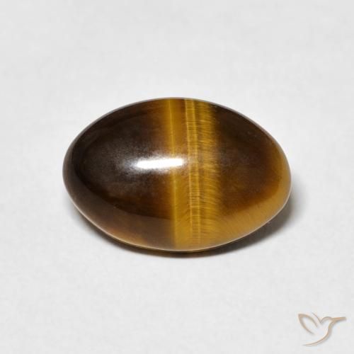 3.70ct Natürlicher Warmes Braun Tigerauge, Oval, Lichtundurchlässig
