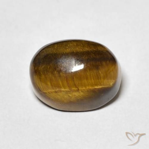 3.41ct Natürlicher Mittel braun Tigerauge, Oval, Lichtundurchlässig