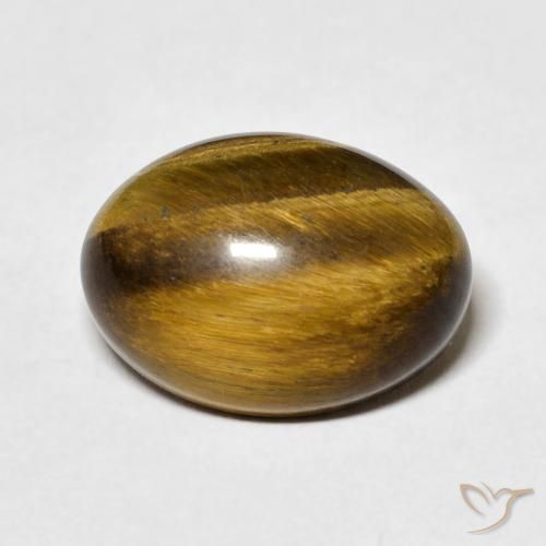 7.10ct Natürlicher gold-braun Tigerauge, Oval, Lichtundurchlässig