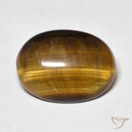 13.39ct Natürlicher gold-braun Tigerauge, Oval, Lichtundurchlässig